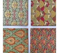 Maurice Pillard Verneuil 100% algodón percal, paquete de 4 unidades Fat Quarter Bundle FQ de tela de diseñador, para acolchado, patchwork, manualidades, material de costura | 19" x 20" (50 cm x 52 cm