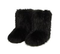 Mauro - Botas de mujer de moda casual de invierno al aire libre deportivas de colores cálidos de lana como botas de media pantorrilla botas bajas del oeste, Negro , 41 EU