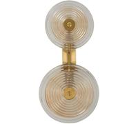 Mauro Ferretti Aplique de metal y cristal dorado 25x10x52 cm