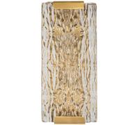 Mauro Ferretti Aplique de metal y cristal dorado 36x15x10 cm