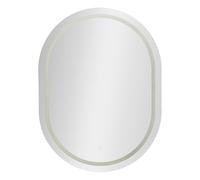 Mauro Ferretti Espejo de pared LED simple ovalado, 60 x 3,5 x 80 cm, plateado