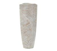 Mauro Ferretti Italian Design Jarrón de Resina Woody Ø 18 x 45 cm White Wash