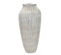 Mauro Ferretti Italian Design Jarrón Decorativo, de poliresina, Oro Blanco, 50 x 23 x 23 cm