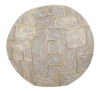 Mauro Ferretti Italian Design Jarrón ECLIPS de Resina, Dorado y Blanco, 48 x 13 x 44,5 cm