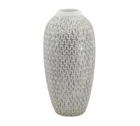 Mauro Ferretti Italian Design Jarrón Resina Wave cm Ø 21 x 43 POLYRESIN Plata Blanco