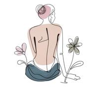 Mauro Ferretti Italian Design Panel de Pared Lady W/Flower 80 x 1,3 x 90 cm