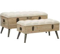 Mauro Ferretti Juego de 2 pufs con compartimiento cm 102x44x45-82x36x37