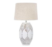Mauro Ferretti Lámpara de mesa Atenas Ø 38 x 67 cm de resina, blanco y marrón