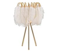Mauro Ferretti Lámpara de mesa Feather Stand Ø 40 x 60 cm de metal y plástico, oro y blanco
