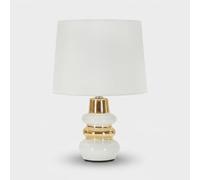 Mauro Ferretti Lámpara de mesa Liara Ø 23 x 32 cm Cerámica Blanco y Oro
