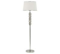 Mauro Ferretti Lámpara de pie Silver Flower Ø 45 x 157 cm, estructura de metal plateado, pantalla blanca