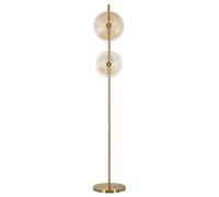 Mauro Ferretti Lámpara de pie Venice, diámetro 30 x 170 cm, cristal y metal, dorado, natural y marrón