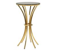 Mauro Ferretti Mesa alta Shanty Ø 50 x 92 cm, hierro y cristal, oro y negro