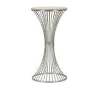 Mauro Ferretti Mesa auxiliar Funnel, 40 x 79 cm, metal y mármol, plata