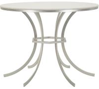 Mauro Ferretti Mesa de comedor de metal plateado y mármol cm ø 100x76,5