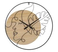 Mauro Ferretti Reloj de pared Elegant -B- de metal y MDF color negro y marrón, 60 x 60 cm