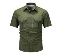 Mauro Kane Camisas Funcional Hombre Manga Corta Camisa de Outdoor Impermeable UPF50+ Transpirable para Senderismo Pesca
