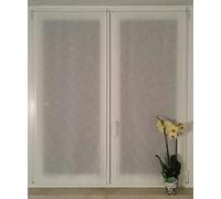 mauro Par de visillos para Ventana y Puerta-Tejido Blanco Efecto Lino-Ancho 35/45/50/55/60/65/70/80 cm-Longitud Personalizada (A - Ventana 60x150 cm)