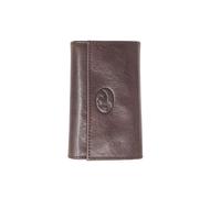 Mauro Pelletteria Llavero de piel para hombre, cerrado, 12 ganchos, estuche llavero doble compartimento, de piel auténtica, fabricado en Italia, marrón, Talla única