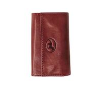 Mauro Pelletteria Llavero de piel para hombre, cerrado, 12 ganchos, estuche llavero doble compartimento, de piel auténtica, fabricado en Italia, rojo, Talla única