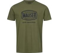 Mauser | Camiseta | Diseño Matt Oliva Mate con Logo Original Mauser | Mezcla algodón-poliéster fácil de cuidar | Uso Diario y Caza | para Actividades al Aire Libre