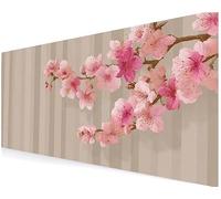 Mauspad Gaming Mauspad 900x400x3 mm XXL Anti-Rutsch-Gummiboden, Spritzwassergeschützt, große Mousepad, Tischunterlage Gaming Zubehör Verbessert Präzision und Geschwindigkeit - Blumen Streifen V-766