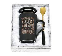 Maustic Taza de café para mujeres y hombres, regalos de agradecimiento para compañeros de trabajo, regalos inspiradores para hombres, mujeres, amigos, 14 onzas, negro con caja de regalo
