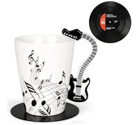Maustic Taza de guitarra, regalos de música para hombres y mujeres, regalos de guitarra para guitarristas, regalos de cumpleaños de Navidad para amantes de la música, profesores de música, taza de