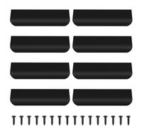 mauuuba 8 Pcs Tiradores Cocina Negros, Tiradores de Puertas para Armarios Dormitorio Cajones Cocina Aparador Muebles, Negros/80mm