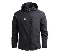 MAUXpIAO Chaqueta de hombre Rěǎī-Mǎdrid Sudadera con capucha impermeable Abrigo a prueba de viento al aire libre Ropa deportiva deportivo/A/XXL