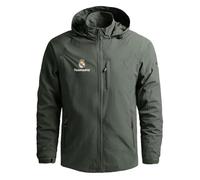 MAUXpIAO Chaqueta de hombre Rěǎī-Mǎdrid Sudadera con capucha impermeable Abrigo a prueba de viento al aire libre Ropa deportiva deportivo/C/4XL