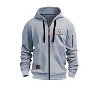 MAUXpIAO Chaquetas deportivas para hombres Rěǎī-Mǎdrid nueva primavera otoño con capucha impermeable chaqueta Ca sual abrigo táctica chaqueta militar chaquetas deportivo/G/3XL