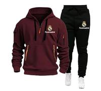 MAUXpIAO Hombres/mujeres Rěǎī-Mǎdrid algodón sudadera con capucha pantalones traje ropa deportiva clásica ropa casual para correr gimnasio/b1/L