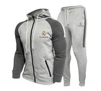 MAUXpIAO Hombres/mujeres Rěǎī-Mǎdrid algodón sudadera con capucha pantalones traje ropa deportiva clásica ropa casual para correr chándal/B/XL
