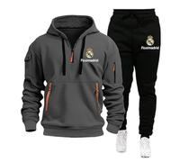 MAUXpIAO Hombres/mujeres Rěǎī-Mǎdrid algodón sudadera con capucha pantalones traje ropa deportiva clásica ropa casual para correr gimnasio/a6/L