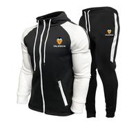MAUXpIAO Hombres/mujeres Vǎ-lēňciā algod ón sudadera con capucha pantalones traje ropa deportiva clásica ropa casual para correr chándal/B/M