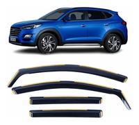 MAUXpIAO Juego de 4 deflectores de viento para Hyundai Tucson 2015-2021 visores de ventana laterales de acrílico en canal tintado humo protección contra lluvia y sol frw/A/A