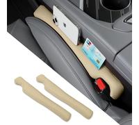 MAUXpIAO Pack de 2 Rellenos para Huecos de Asiento de Coche en Cuero PUOrganizador de Espacios entre Asientos, Evita que Caigan Llaves, Teléfonos y Objetos Pequeños, Para Huecos de 3,5-6 cm (Negro) fd