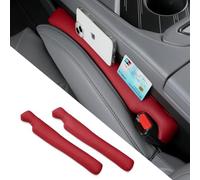 MAUXpIAO Pack de 2 Rellenos para Huecos de Asiento de Coche en Cuero PUOrganizador de Espacios entre Asientos, Evita que Caigan Llaves, Teléfonos y Objetos Pequeños, Para Huecos de 3,5-6 cm (Negro) fd