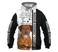 MAUXpIAO Sudaderas Chaquetas Camiseta Cárdigan Delgada 3d RHODESIAN RIDGEBACK DOG Impresión Pull-Over Hombres Y Mujeres Casual Poliéster Camisa de Entrenamiento Único Impresión/B/XXL