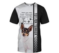 MAUXpIAO Sudaderas con capucha Chaquetas Camiseta Cárdigan Delgado 3D TOY FOX TERRIER Jersey de impresión Hombres Mujeres Poliéster Sudadera informal Suave Material/a4/XXL