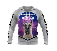 MAUXpIAO Sudaderas con capucha Chaquetas Thin 3D Great Dane Dog Full Printing Pullover Hombres Mujeres Casual Poliéster Sudadera deportivo/A1/4XL