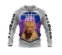 MAUXpIAO Sudaderas con capucha Chaquetas Thin 3D Pitbull Dog Full Printing Pullover Hombres Mujeres Casual Poliéster Sudadera sudadera/A1/L