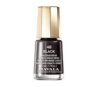 MAVALA - Mini Colors Black 48 5 ml, Esmalte de Uñas Pequeño, Color Negro, Minimiza la Evaporación, Formulados con Ingredientes Seleccionados, Práctico para Llevar