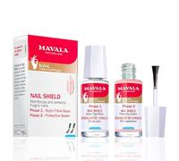 MAVALA - Nail Shield 2 x 10 ml, Escudo Protector Endurecedor, Refuerza y Protege las Uñas Frágiles, Tratamiento Fortalecedor de Uñas, Escudo Protector, Kit Base + Sellador Protector