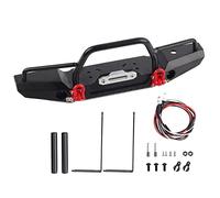 Mavaol 1/10 RC Crawler parachoques delantero de Metal luz LED para coche de Control remoto Traxxas -4 SCX10II 90046 (Flat Head)