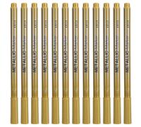 Mavaol 12 Uds marcador metálico rotulador de pintura tinta permanente de un solo color punta ultrafina suministros de arte (Gold)