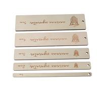 Mavaol 5 reglas auxiliares de tablero de macramé, escala transparente que evita el cambio de rectángulo, herramienta separadora de macramé de madera, herramienta de patrón de