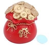 Mavaol Adorno Lindo de Resina Colección Fortune Decoración de Tablero de Instrumentos automotriz Universal para el Interior del automóvil Aplicación de Oficina en el hogar Material de (Red Money Bag)
