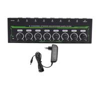 Mavaol Amplificador de Auriculares de 8 Canales Amplificador de Auriculares estéreo con luz RGB de Grado de Estudio Profesional con Control de Volumen Independiente para músicos DJ